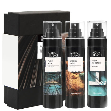 Deodorizing Body Spray for Men, Mens Body Refreshing Spray, Fragrance Mist, Pack of 3, Each 3.4 Fl Oz, Total 10.2 Fl Oz