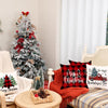 GEEORY Merry Christmas Pillow Covers 18 x 18 Inch Set of 4, Xmas Trees Buffalo Plaid Believe Truck Throw Pillowcases Farmhouse Decorative Cushion Cases for Home Sofa Decoration G421-18