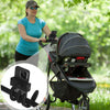 2 Pcs Stroller Phone Holder Portable Cell Phone Holder Stand Universal Stroller Accessories for Parent Baby Toddler Phone Clamp with Non Slip Silicone Arm Grip for Shopping Carts (Black)