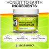 Uncle Harry's Spearmint Remineralizing Toothpaste | Natural Whitening Toothpaste Freshens Breath & Promotes Enamel | Vegan Fluoride Free Toothpaste (2 Pack)