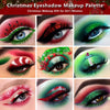 Afflano Christmas Makeup Eyeshadow Palette, Multichrome Red Green Eyeshadow Palette High Pigmented, Green Red Glitter Eye Shadow White Black Dark Green Blue 18 Colors for Candy Grinch Makeup