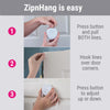 Nearly Invisible Wreath Hangers for Front Door by ZipnHang - Over The Door Hanger & Door Wreath Hanger for Front Door Decor - Works on Glass Doors, Screen Doors, Storm Doors