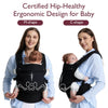 Momcozy Baby Carrier Newborn to Toddler - Ergonomic, Cozy and Lightweight Infant Carrier for 7-44lbs, Effortless to Put On, Ideal for Hands-Free Parenting, Enhanced Lumbar Support, Black