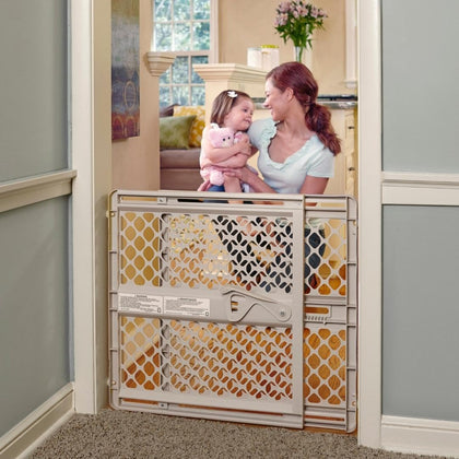 Toddleroo by North States Supergate Ergo Child Gate, Baby Gate for Stairs and Doorways. Includes Wall Cups. Pressure or Hardware Mount. Made in USA. (26