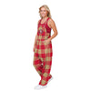 FOCO San Francisco 49ers NFL Womens Plaid Bib Overalls - L