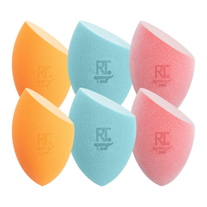 Real Techniques Assorted Makeup Blending Sponges, Miracle Complexion, Miracle Powder, & Miracle Airblend Sponges, For Blending & Baking, Use With Foundation & Powder, Dewy or Matte Finish, 6 Pack