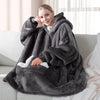 Touchat Wearable Blanket Hoodie, Oversized Sherpa Fleece Sweatshirt Blanket with Giant Hood Pocket and Sleeves for Adult, Warm & Cozy Grey Blanket Gifts for Women