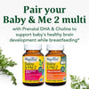 MegaFood Baby & Me 2 Postnatal Vitamins for Breastfeeding Moms with Folate (Folic Acid Natural Form), Choline, Iodine, Vitamin D, Moringa Leaf and More - 120 Tabs (60 Servings)