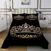 Erosebridal Gold Crown Bedspread Queen Size Diamonds Coverlet Set for Lady Boys Teens,Luxurious Bedding Set Gorgeous Crown Quilt Set Soft Cozy Luxury Bedroom Decor Black