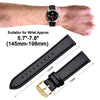 ANNEFIT Quick Release Watch Band 17mm with Gold Buckle - Classic Oil Wax Leather Watch Strap (Black)