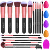 BESTOPE Makeup Brushes 16PCs Makeup Brushes Set with 4PCs Beauty Blender Sponge and 1 Brush Cleaner Premium Synthetic Foundation Brushes Blending Face Powder Eye Shadows Make Up Brushes Tool