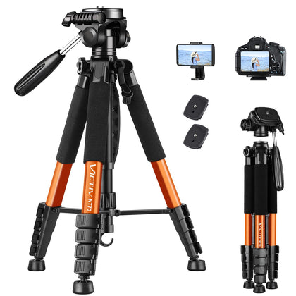 VICTIV Tripod 74 Camera Tripod for Cell Phone, Aluminum Professional Heavy Duty Camera Tripod Stand, Tripod for Camera DSLR SLR with Carry Bag, Compatible with Canon Nikon iPhone