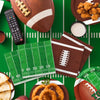 Football Party Supplies Kit Serve 24,Includes Dinner Plates, Dessert Plates, Napkins, Cups,Banner and Touchdown Tablecloth for Football Birthday Party Football Gameday Tailgate Party Decorations