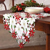 OurWarm 15 x 70 Inch Christmas Table Runner Embroidered Table Runner Red Table Linens for Christmas Decorations