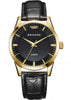 BRIGADA Men's Watches Classic Gold Black Business Casual Waterproof Wrist Watch for Men