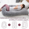 MOON PINE Pregnancy Pillows, 60 Inch U Shaped Full Body Maternity Pillow for Pregnant Women, Pregnancy Pillows for Sleeping with Velvet Cover(Dark Grey)