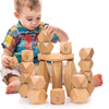 oathx Montessori Toys Stacking Rocks Wooden Blocks Building Preschool Balancing Stones for Toddlers 1-3 Girls Boys Sensory Natural Wood 20pcs Large Size