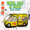 Kiddzery School Bus Pop Up Kids Play Tent - Tents with Sound Play Button for Toddler & Up - Girls and Boys Magic Wheels Bus for Indoor & Outdoor - Pretend Toy Playhouse - Playhouses for Toddlers