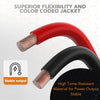 TOPSTRONGGEAR 4 Gauge 25ft Black and 25ft Red Power/Ground Wire-Copper Clad Aluminum CCA-True 4 AWG Power Wire-True Spec and Soft Touch Cable - 25FT Red & 25FT Black