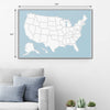 USA Photo Map - 50 States Travel Map - 24 x 36 in - Printed on Flexible Vinyl - Rewritable Double Layer Map of United States - Includes Secure Photo Maker - Unframed - Blue