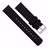 BARTON WATCH BANDS Quick Release Top Grain Leather Watch Band Strap, Black Leather/Black Stitching, 20mm