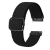 BISONSTRAP Nylon Watch Bands 18mm, Adjustable Braided Loop Straps for Men and Women,Black with Black Buckle