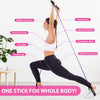 Viajero Pilates Bar Kit with 2 Latex Exercise Resistance Bands for Portable Home Gym Workout, 3-Section Sticks All-in-one Strength Weights Equipment for Body Fitness Squat Yoga with E-Book Video