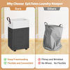 EpicTotes 24.4-Inches Rolling Slim Laundry Basket on Wheels, Collapsible & Waterproof Laundry Hamper, Freestanding Narrow Corner Clothes Bins with Easy Carry Handles for Clothes & Toys at Home, Grey