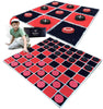 SWOOC Games - 2-in-1 Vintage Giant Checkers & Tic Tac Toe Game with Mat (4ft x 4ft) - 100% Machine-Washable Canvas with 5