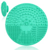 Makeup Brush Cleaning Mat, Silicone Makeup Cleaner Mat Washing Tool Make Up Brush Clean Pad with Suction Cup for Painting, Cosmetic, Egg Brushes etc. - Green