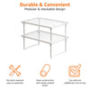 Amazon Basics Stackable Metal Kitchen Storage Shelves, Set of 2 - White, 12.5