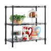 SINGAYE 3 Shelf Wire Shelving Unit Adjustable Storage Shelving 21.26W x 11.41D x 22.83H (Black)