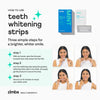 Zimba Teeth Whitening Strips Vegan Whitening Strip Enamel Safe Teeth Whitening Hydrogen Peroxide Teeth Whitener for Coffee, Wine, Tobacco, and Other Stains, 28 Strips (14 Day Treatment), Mint