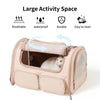 FUKUMARU Cat Carrier, 4 Mesh Windows Small Dog Carrier, 4 Storage Pockets Cat Travel Bag, Under 44 lb Airline Approved Pet Carrier, Rollable Cover for Nervous Cats, Pink