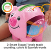 Fisher-Price Laugh & Learn Baby Learning Toy Smart Stages Piggy Bank with Music & Phrases for Infant to Toddler Ages 6+ Months