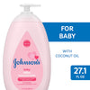 Johnson's Baby Moisturizing Pink Baby Lotion with Coconut Oil, Hypoallergenic and Dermatologist-Tested, 27.1 fl. oz