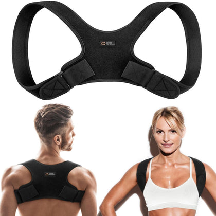 Copper Compression Posture Corrector for Men and Women - Copper Infused Upper Back Spine, Neck, Shoulder & Clavicle Orthopedic Brace - Adjustable & Breathable for Bad Posture, Slumping, Pain Relief