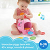 Fisher-Price Laugh & Learn Baby Learning Toy Smart Stages Piggy Bank with Songs Sounds and Phrases for Infant to Toddler Play