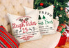 4TH Emotion Farmhouse Christmas Pillow Covers 18x18 Set of 4 Winter Holiday Decorations Xmas Rustic Throw Cushion Case for Sofa Couch Home Decor (Sleigh Rides, Farm Fresh Tree, Cocoa, Candy Canes)