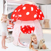 ENCHEAR Kid Play Tent Pop Up Tent Indoor Outdoor Large Space Playhouse for Boys and Girls Foldable Unique Mushroom Tent Patented(43in*57in, Red Mushroom)