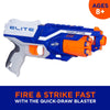 NERF Disruptor Elite Blaster, 6-Dart Rotating Drum, Slam Fire, Includes 6 Official Nerf Elite Darts, Easter Gifts for Kids, Teens, Adults (Amazon Exclusive)