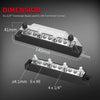 DaierTek Power Distribution Block 4 x M6 Terminal Studs, 6 x M4 Terminal Screws Battery Bus Bar for Car Marine Boat (Pair - Positive & Negative)