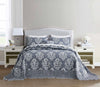 HZ&HY Oversized King Bedspread 128x120 Extra Wide, Jacquard Matelasse Damask Pattern Design, Lightweight, Reversible, 5 Piece, 100% Microfiber, King/Cal King, Dark Blue