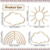 Kathfly 4 Pieces Boho Nursery Decor Baby Nursery Wall Decor Wooden Cloud Sun Rainbow Heart Wall Decor for Nursery Children Baby Kids Boys Girls Bedroom (Cloud, Rainbow, Sun)