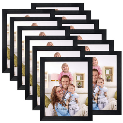 Giftgarden Black 8x10 Picture Frame Bulk, Multi 8 x 10 Photo Frames Set for Wall Hanging or Tabletop, 12 Pack