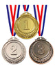 Jauisus 3 Pcs Gold Silver Bronze Medals 1st 2nd 3rd Place Award Medals for Awards for Kids Adults, Olympic Style Winner Awards for Sports, Party, Tournaments, Prizes, Competitions (Metal, 2.55 Inch)