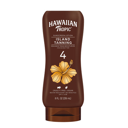 Hawaiian Tropic Sunscreen Protective Dark Tannning Sun Care Sunscreen Lotion, Cocoa Butter - SPF 4, 8 Ounce