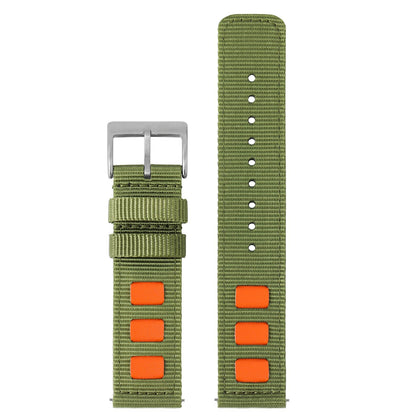 Nylon Quick Release Watch Band 20mm 22mm - Rugged Military Watch Bands for Women Men Soft Sport Watch Strap Replacement (22mm, Army Green)