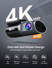 4K WiFi 2160P Dash Camera for Cars, Cam Front Recorder with App, 24 Hours Parking Mode, G-Sensor, Night Vision, Loop Recording, Support 256GB Max