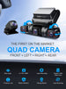 PRUVEEO Dash Cam, 4 Channel Camera FHD 1080Px4, Front, Left, Right and Rear, Front and Rear Inside, Built in GPS WiFi, 256 GB Max, Free 128GB Card, D90-4CH